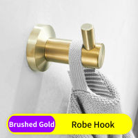 Bathroom Towel Holder Stainless Steel Towel Bar Sets Towel Rack Coat Hook Brushed Gold Toilet Paper Holder with Shelf Soap Dish