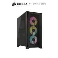 CORSAIR CASE iCUE 4000D RGB AIRFLOW Mid-Tower Case, Black - 3x AF120 RGB ELITE Fans - iCUE Lighting Node PRO Controller - High-airflow Design