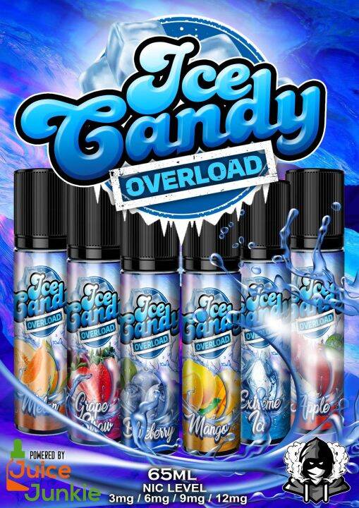 Ice Cndy Overload 65ml Vape Juice 3mg E Liquid Vaping Low Strength High VG Legit ejuice eliquid