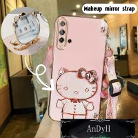 AnDyH Long Lanyard Casing For huawei nova 5t huawei nova5 t phone case Hello Kitty Makeup Mirror Stand