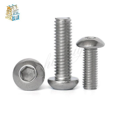 10pcs UNC 10#-24 1/4-20 US Coarse Thread 304 A2-70 stainless steel Allen Hex Hexagon Socket Button Head Round Screw Bolt ISO7380 Nails Screws Fastener