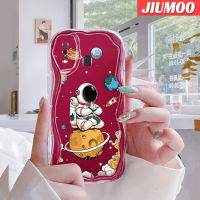 JIUMOO เคส A32 A31 A20ปลอกสำหรับ Samsung กาแลคซีเคสลายการ์ตูนนักบินอวกาศจรวดเนื้อครีมกันกระแทกแบบใสนิ่มเคสมือถือโปร่งใสลายกล้องถ่ายรูปเก๋ไก๋เคสป้องกันซิลิกาเจล