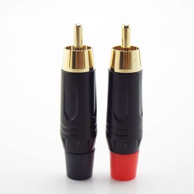 RCA Male Connector Gold Plating Audio Adapter Pigtail Speaker Plug for 6mm Cable Gold plated Cables