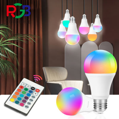 หลอดไฟเปลี่ยนสี หลอดไฟ led 15W RGBW E27 เปลี่ยนสีได้ 16 สี LED Bulb