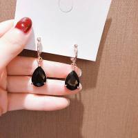 ต่างหูแฟชั้นWomens. fashion black drop spout studs earnails(Gold)...