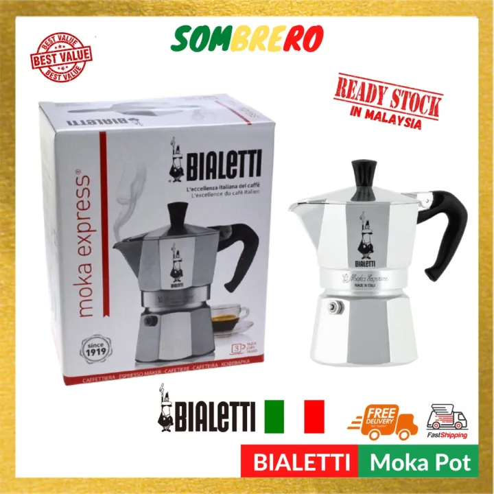 BIALETTI Moka Express Stove Top Espresso Maker Polished Aluminium