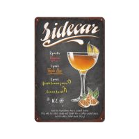 ป้ายดีบุกค็อกเทลป้ายโลหะสูตรค็อกเทลวินเทจป้ายบาร์สำหรับตกแต่งผนังตกแต่งบ้านบาร์ขนาด12X8นิ้ว-ด้านข้าง