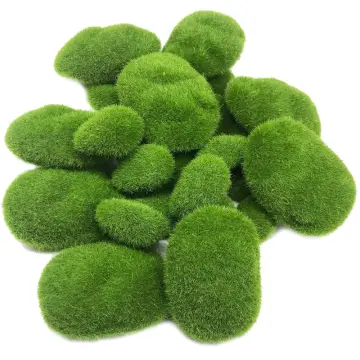 12 PCS Artificial Moss Rocks Decorative,Artificial Fake Rock, Fake Moss  Decor for Garden Decor DIY Floral Arrangements 