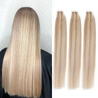 【CW】K.S WIGS 12-24inch Tape In Human Hair Extensions European Non-Remy Straight Skin Weft Adhesive Glue On Natural Hair For Women