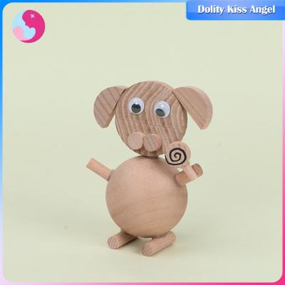 Dolity ของเล่นพัฒนาการเรียนรู้แบบทำมือของเล่นรูปสัตว์ไม้แบบทำมือสำหรับหมูเด็กเล็กเด็กผู้หญิงอนุบาล