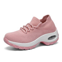 20 Colors Air Cushioning Women Running Shoes Slip On Sock Sneakers Breathable Mesh Casual Swing Shoes Elasticity Trainers Sport