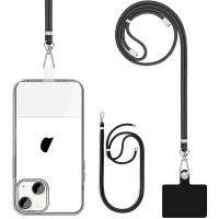 Universal Mobile Phone Lanyard Crossbody Adjustable Nylon Neck Strap with Clear Gasket Anti-lost Wrist Phone Strap Tether Tab Phone Charms