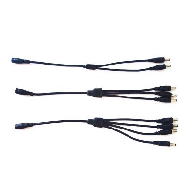 18AWG 20AWG 22AWG 2.1mm x 5.5mm 1 Female to 2 3 4 Male  DC Power Splitter Adapter Cable For LED Strip  Wires Leads Adapters