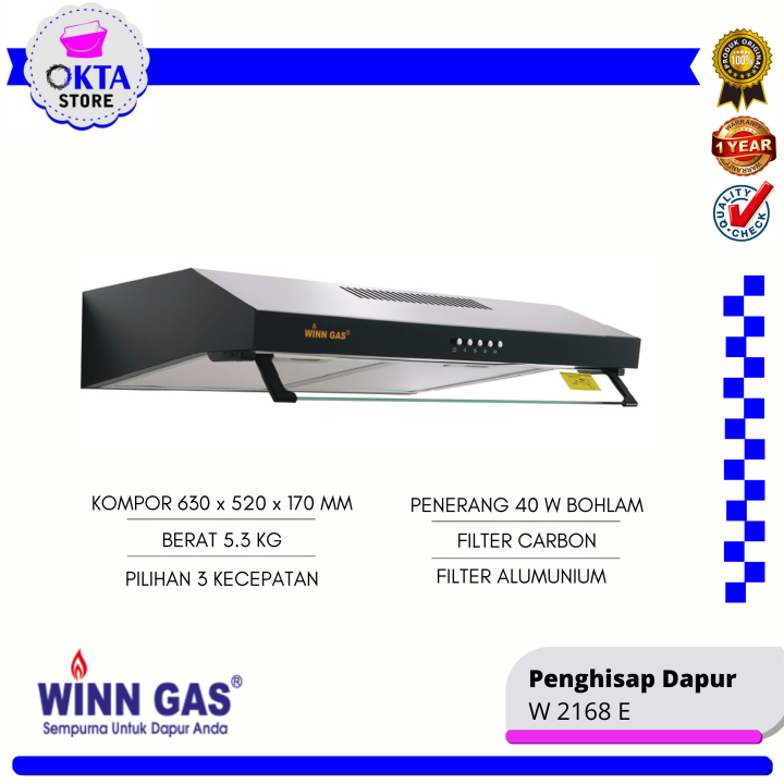 Winn Gas Penghisap Asap Dapur/ Cooker Hood W2168E 60 CM Lazada Indonesia