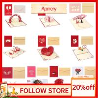 APRRERY 1Pcs คริสต์มาส สร้างสรรค์ ของขวัญ การ์ดอวยพร พร้อมซองจดหมาย อุปกรณ์งานเลี้ยง การ์ดขอบคุณ คำเชิญงานแต่งงาน การ์ดอวยพร วันวาเลนไทน์