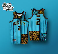 JERSEY Basket สีฟ้าของเมือง BUZZ ปรับแต่งชื่อและหมายเลขฟรี