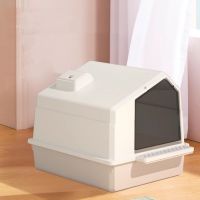 Caja De Arena De Plástico Cerrada Para Gatos,แท่น,Bandeja De Fácil Limpieza,ร่อนฉี่โล่,ชุด De Entrenamiento De Inodoro Para Gatos,Productos Para Mascotas Arenero Gato