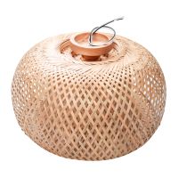 Bamboo Wicker Rattan Light Fixture Flush Mount Hanging Ceiling Lamp for Living Room Bedroom Dining Room