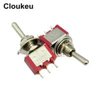 5Pcs MTS113 6MM Red Reset 3Pin/3File (ON)-OFF-ON Rocker switch Toggle Switch 2A250V 5A120V Electrical Circuitry  Parts