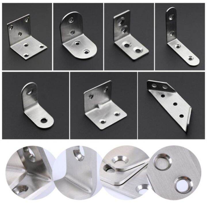 Stainless Steel Angle Corner Brackets Fasteners Protector Household