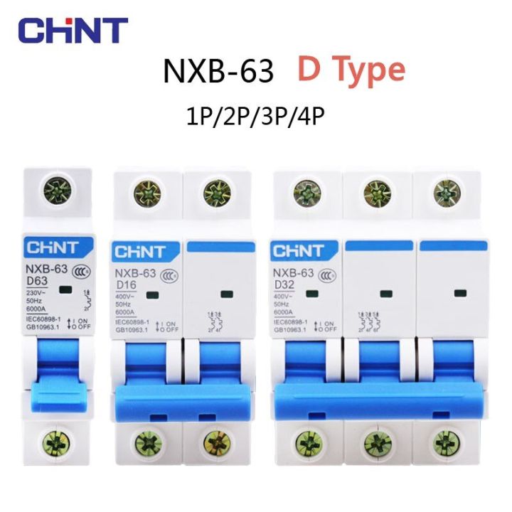 【❖New Hot❖】 Chukche Trading Shop Chnt Chint สวิตช์แอร์เบรกเกอร์ Nxb-63 100a ขนาดเล็กอัพเกรด Dz47 1P 2P ชนิด D ภายในประเทศ