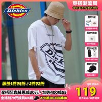 ○ Dickies เสื้อยืดแขนสั้นชายหญิงคู่รักพิมพ์โลโก้ด้านข้างผ้าฝ้าย23ใหม่ฤดูใบไม้ผลิและฤดูร้อนแขนสั้น