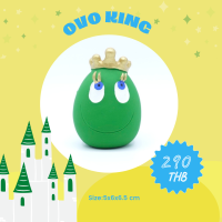 OVO King (เขียว) ของเล่นสุนัข ลูกบอลไข่บีบมีเสียง ยางธรรมชาติ เกรดเด็กทารก