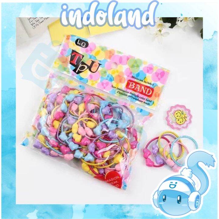 ☀ INDOLAND ☀ R201 IKAT RAMBUT ANAK ANAK 50PCS PER PACK KARET IKAT