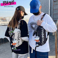 tokyosellectedshop(T1776) กระเป๋ากระเป๋าสายคาดอกแฟชั่น TNEMEGTU+แถมที่ห้อยตุ๊กตา