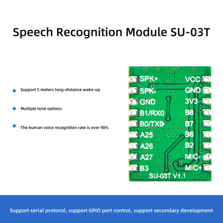 pcbfun-ai-โมดูลควบคุมเสียงแบบออฟไลน์โมดูลการรู้จำเสียงอัจฉริยะชิพจดจำเสียงโมดูลควบคุมด้วยเสียง