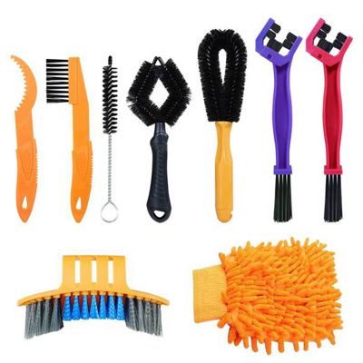 9PCS Bike Cleaning Tool Set Bike Chain Cleaning Brush Gear Brush, Cleaning Tools for All Types of Bikes