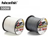 Ashconfish สาย PE ถัก8 เส้น ยาว 500เมตร Dyneema สาย PE X8 สายเบ็ดตกปลา สีขาว สีเทา