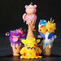 Pokemon Ice Cream Pikachu Gengar Slowbro Lugia สะสมรูป Kawaii ตุ๊กตา Toy