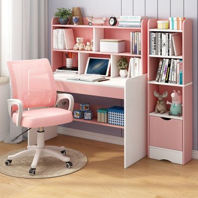 [COD] Study childrens writing desk home girl bookshelf combination one student homework bedroom