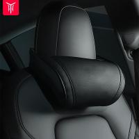 YZ Seat Headrest Travel Rest Neck Pillow For Tesla Model 3/Y/X/S PU Leather Neck Pillow Memory Foam Pillows Car Accessories