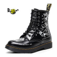 Doc Dr.Martens Air Wair 1460 กราฟฟิตีรองเท้าบู๊ตมาร์ตินดั้งเดิมหนังแท้สูงด้านบนรองเท้าบูทแฟชั่นUnisex