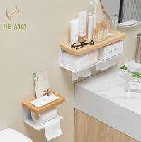 Walnut wood Tissue Box Toilet Paper Holder double Roll paper holder Creative mobile phone shelving Toilet Roll Holders