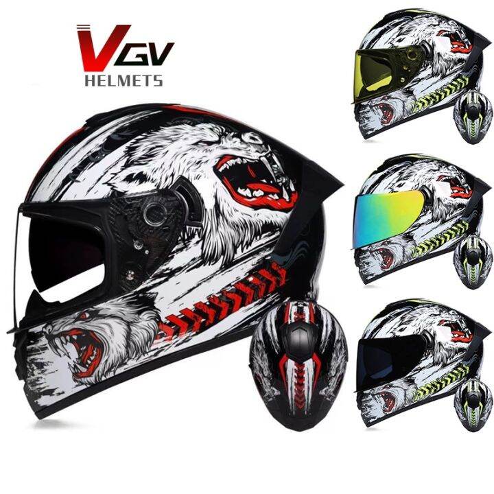 VGV Unisex Dual Visor Dual Lens With ICC Helmet Full Face Legit