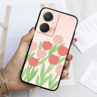 KOSLAM น้ำมันที่สวยงามจิตรกรรมทิวลิปทนต่อสิ่งสกปรกเคสโทรศัพท์สำหรับ VIVO Y27 4G 5G Y36 4G 5G Y02A Y02 Y02s Y35 Y16 Y22 Y77 5G Y15A Y15s Y100 Y21 Y21A Y21s Y22s Y75 Y76 Y20i Y20s Y20 y12A Y12s Y51A เคส TPU นิ่มสไตล์ใหม่