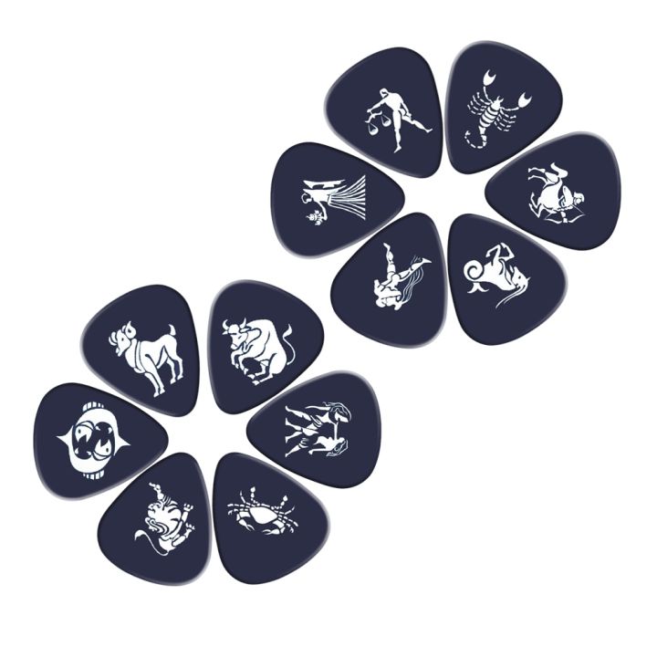 soach-10pcs-lot-0-71-0-46-1-0mm-thickness-cartoon-12-constellations-guitar-picks-pattern-guitar-paddles-parts-guitar-accessories