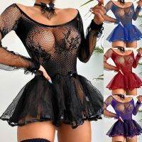 【hot】۞☋  Mesh Babydoll Dresses Hot Fun Elastic Costumes Nightgown Intimate Slips Porno