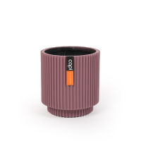 Vase Cylinder Groove Dusty pink  (Size D 11 x H 12 cm) - กระถางต้นไม้ Modern แบรนด์ Capi Europe