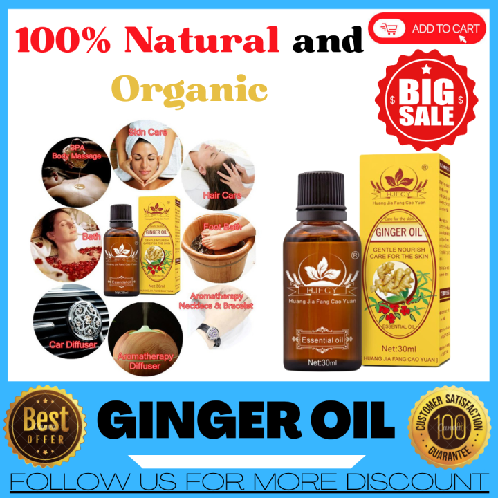 Pure Natural Ginger Oil Massage Oil Body Care Ginger Oil Spa Massage Oils Relaxing Organic