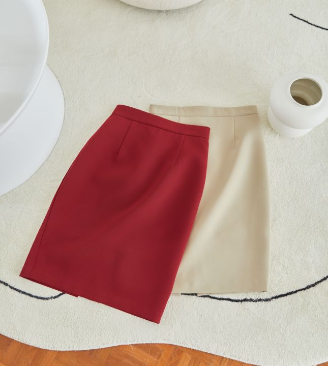 techinee-basic-pencil-skirt-กระโปรงดินสอผาหลัง-กลุ่มสีใหม่