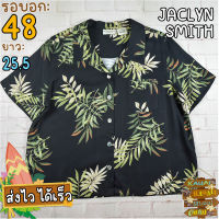 JACLYN SMITH®แท้ อก 48 เสื้อฮาวายชาย เสื้อวินเทจ เสื้อผ้าผู้ชาย สีดำ แขนสั้น เนื้อผ้าดี