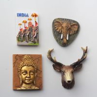 Handmade Resin Fridge Magnet animal india Travel Souvenir Refrigerator Magnetic Sticker Craft Home Decor