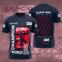 Verstappen Summer Max MV33 Red Bull Racing Champion World Summer T-shirt Sport Male Clothing Formula One Teams Women Blouses Trendy mens versatile T-shirt