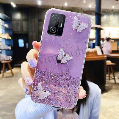 「Enjoy electronic」 Phone case XIAOMI 11T 11Tpro 5G butterfly Soft Transparent Bling Glitter XIAOMI 11T Pro cover
