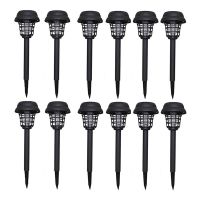 12Pcs Solar Mosquito Mosquito Trap Household Waterproof Courtyard Garden Mosquito Repellent Lamp