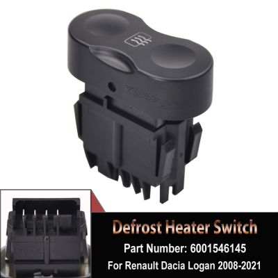 ❍❐ New Rear Window Defrost Heater Switch Button 6001546145 For Renault Dacia Logan 2008-2021 60015-46145 4 Pins Car Accessories